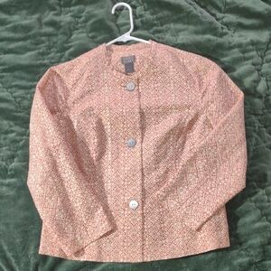 Sigrid Olsen Salmon Pink Patterned Blazer